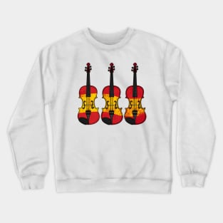 Violin Spanish Flag Violinist String Musician Spain Crewneck Sweatshirt